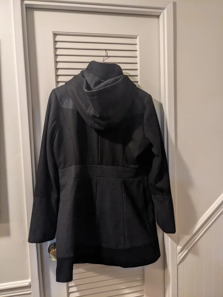 🏈 Guess Women's Black Hooded Peacoat Size L/6 image indicator(3)