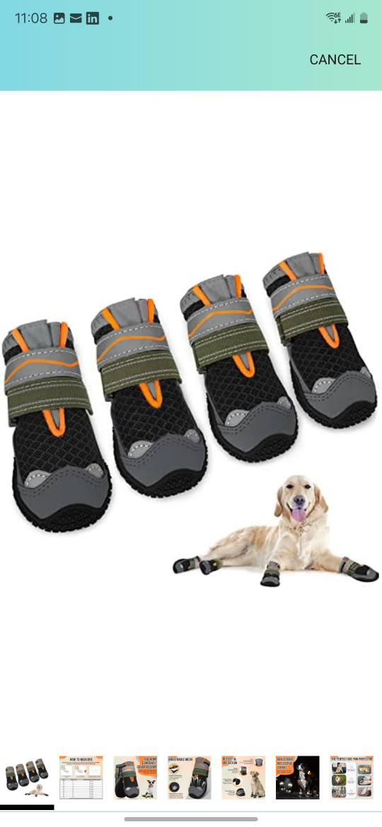 Dog Boots Size 8 - Black - Set of Four - photo 3