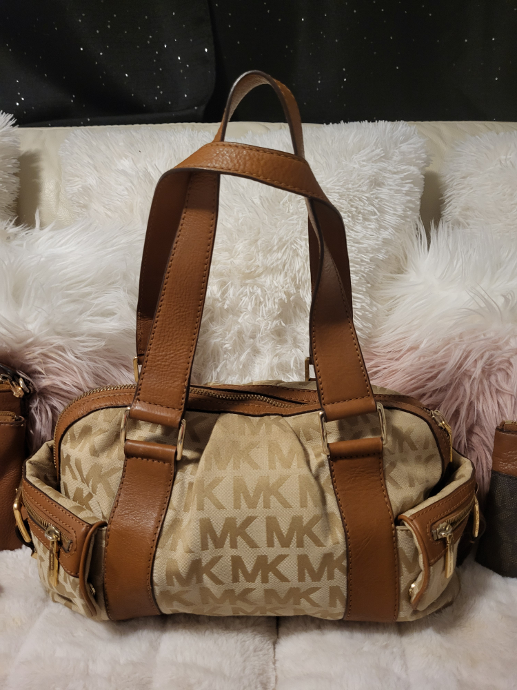Michael Kors Beige and Brown Handbag
