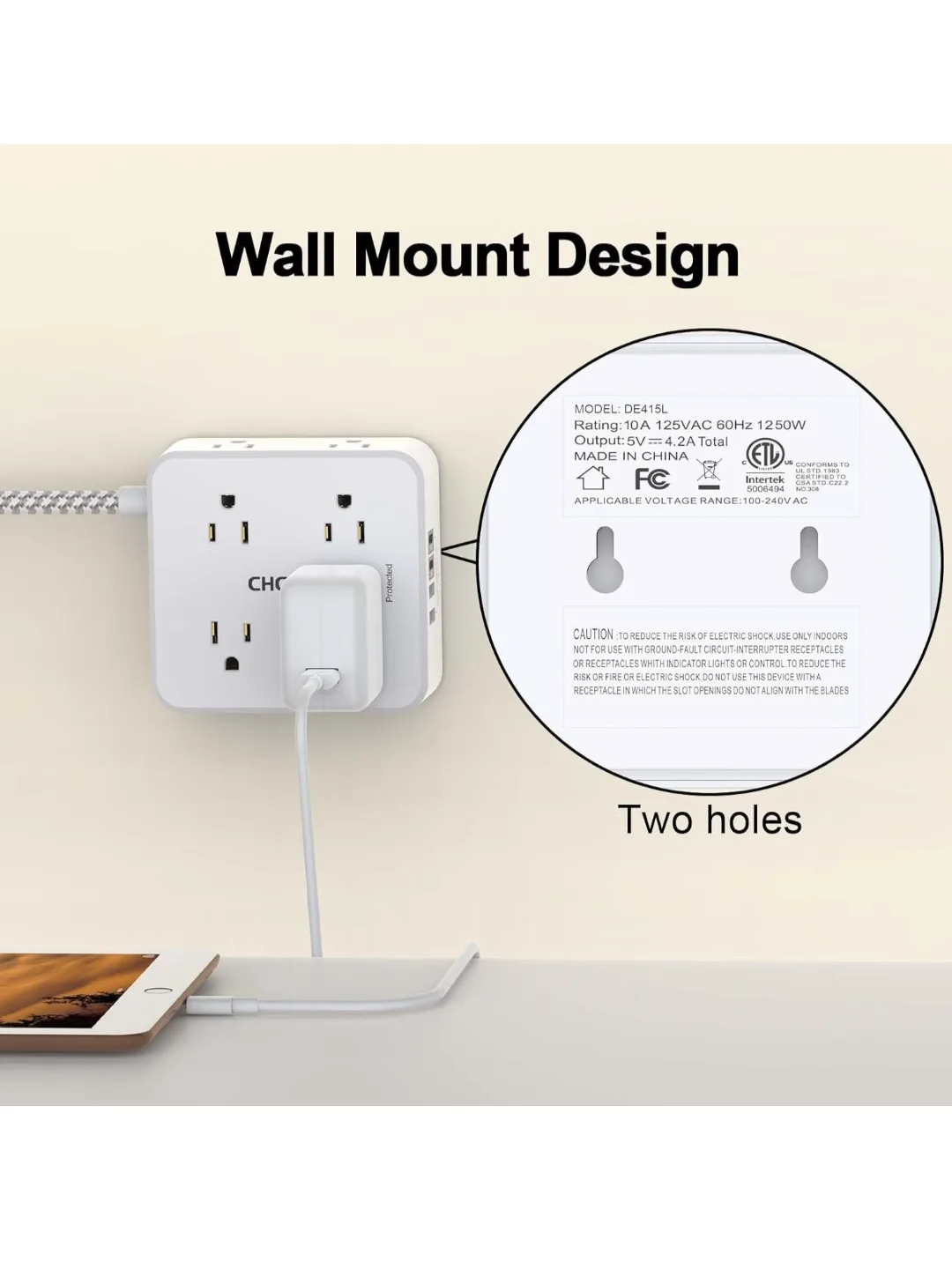 12-in-1 Wall Mount Power Cube image indicator(5)