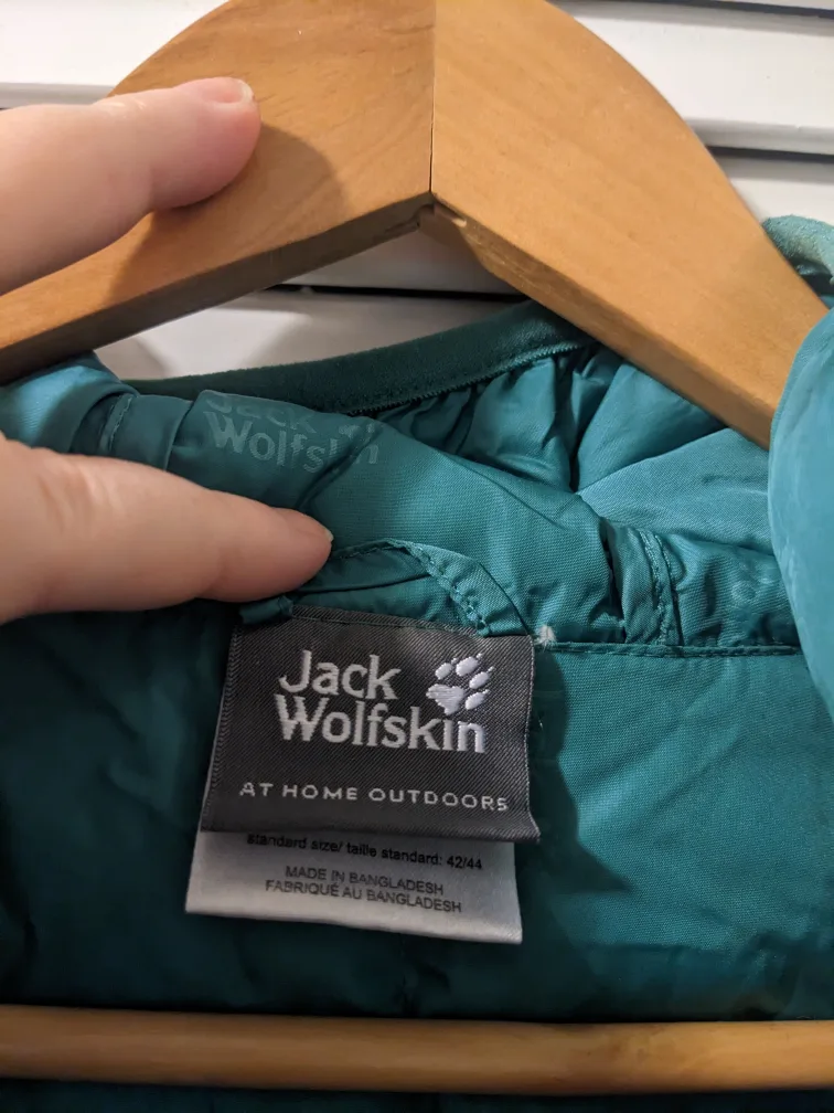 🏈 Jack Wolfskin teal down-filled hooded jacket, size 42/44 image indicator(2)