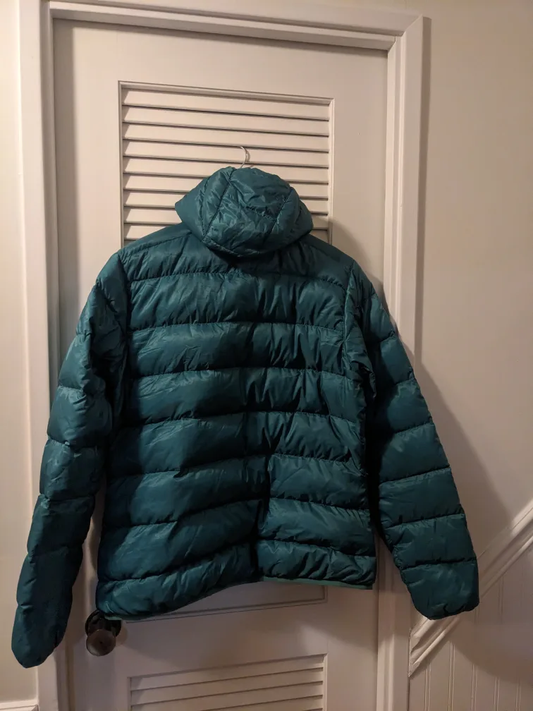🏈 Jack Wolfskin teal down-filled hooded jacket, size 42/44 image indicator(3)