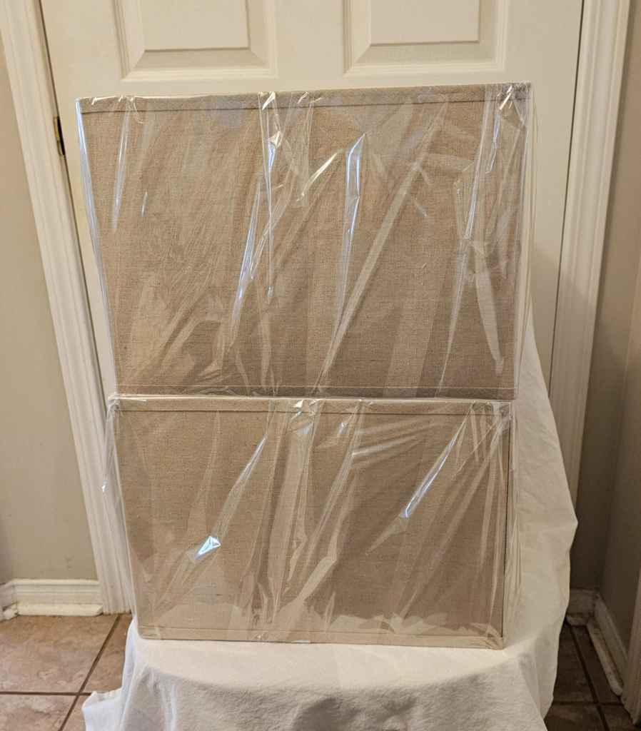 2 Beige Rectangle Lamp Shades