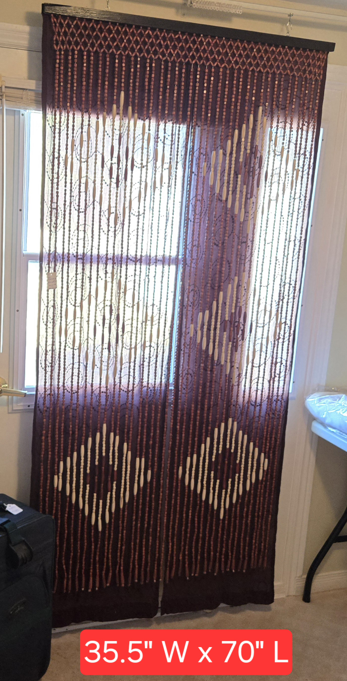 VINTAGE BEADED DOOR / CURTAIN & BEDSKIRT