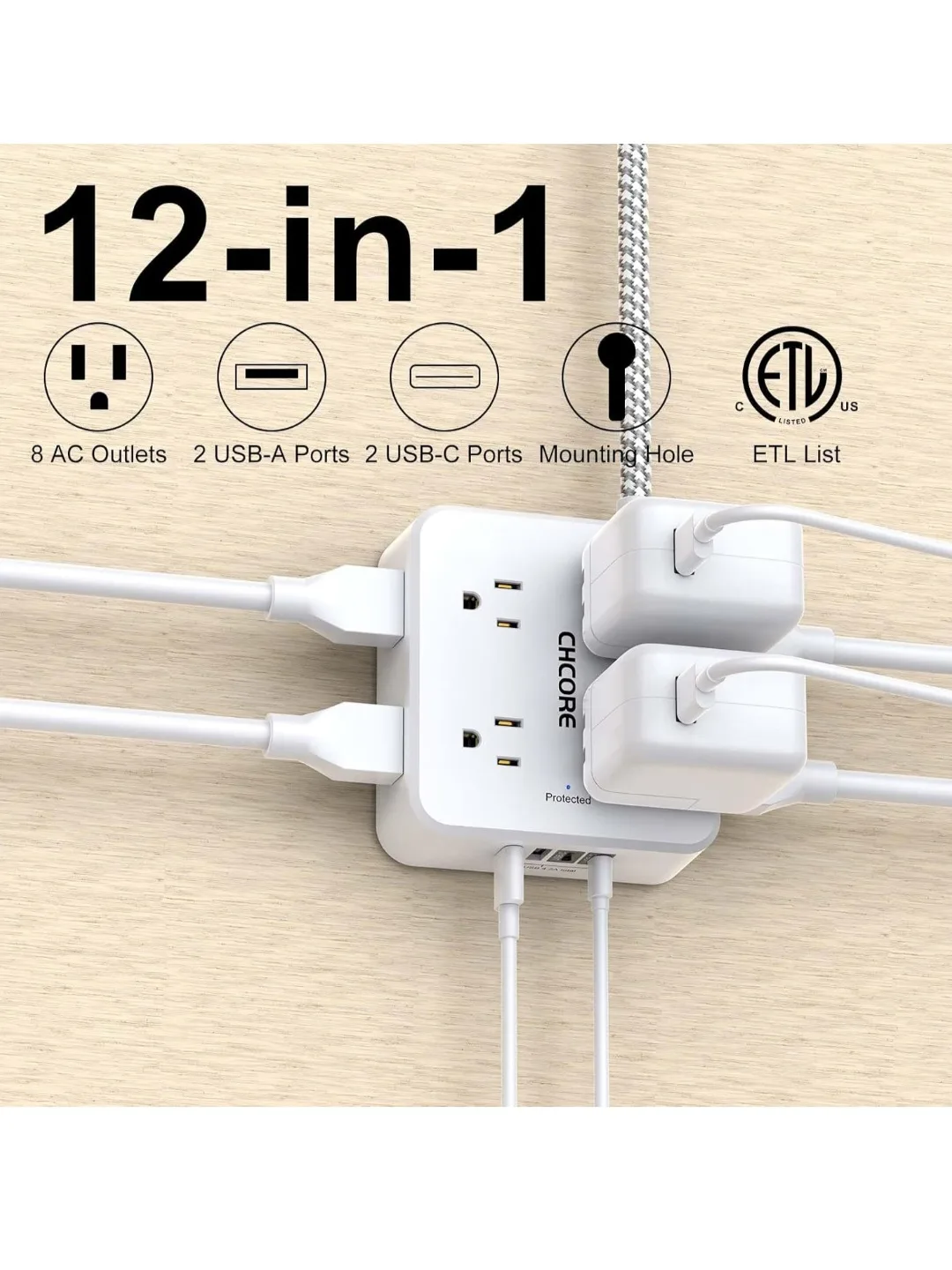 12-in-1 Wall Mount Power Cube image indicator(2)