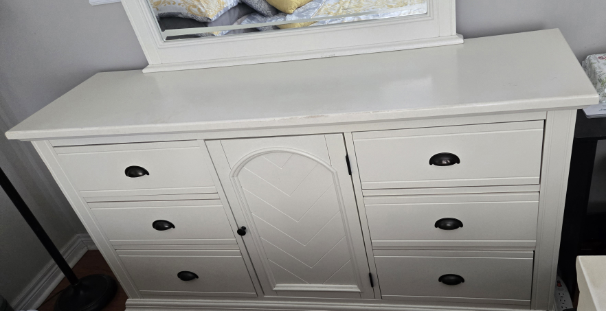 White Bedroom Set - Double Bed, Dresser, Mirror, 2 side tables - photo 4