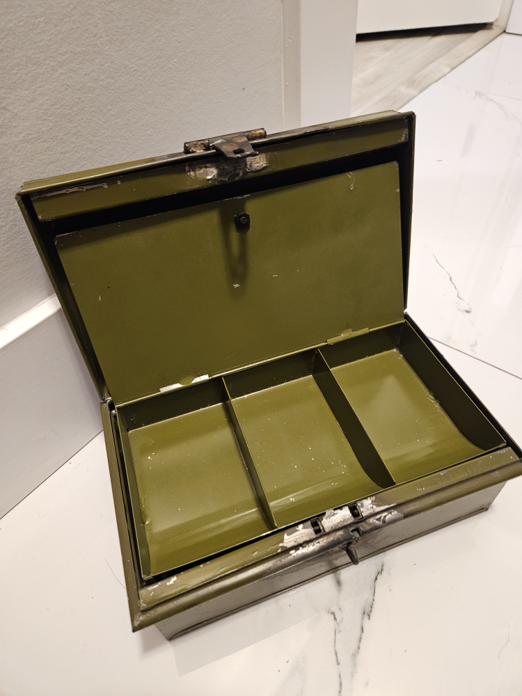 Vintage Metal Cash Box with Tray - photo 3