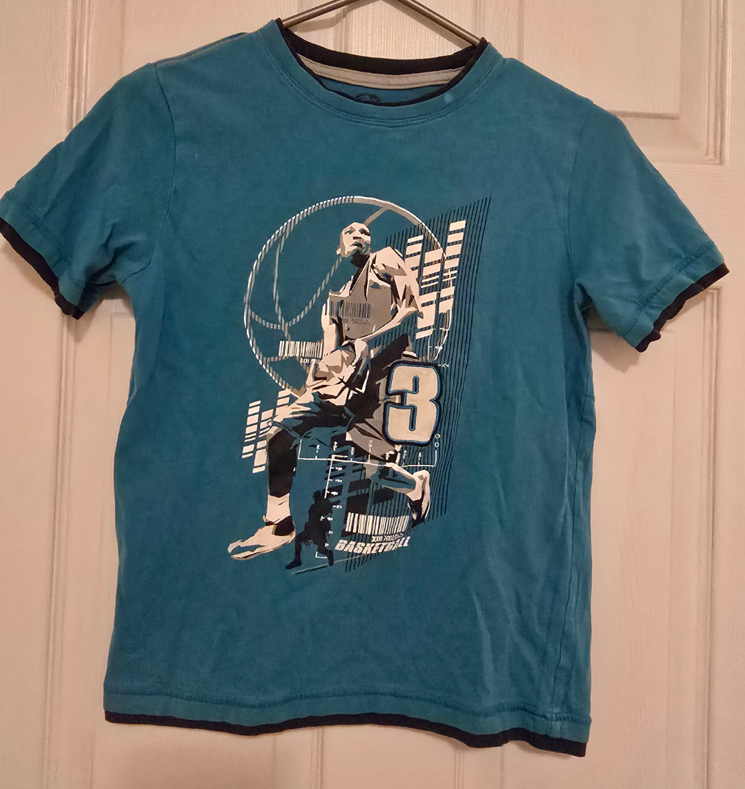 #free recycled Boys Teal Basketball T-Shirt