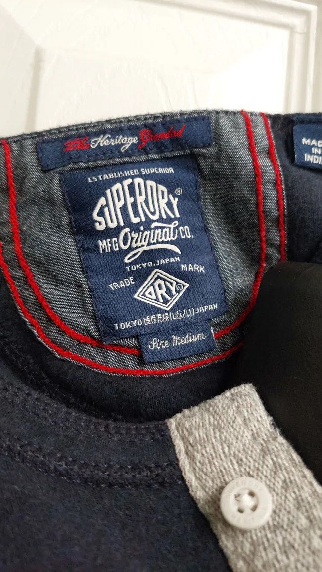 Superdry Men's Henley Long Sleeve Shirt - Medium image indicator(2)