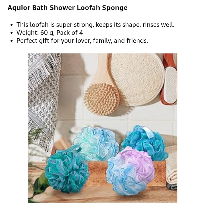 NEW!   Shower Sponges - Pack of 4  (Loofah Sponges) - photo 5