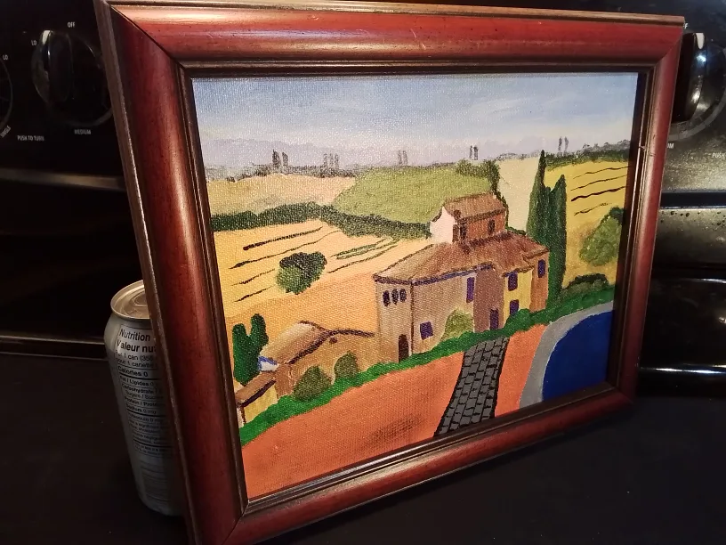 Framed Tuscan Landscape Painting Signed image indicator(3)
