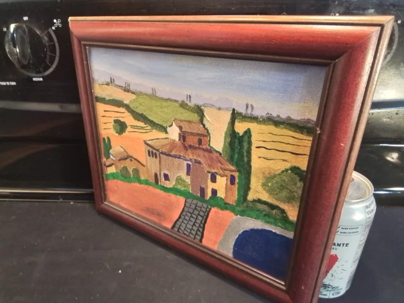 Framed Tuscan Landscape Painting Signed image indicator(4)
