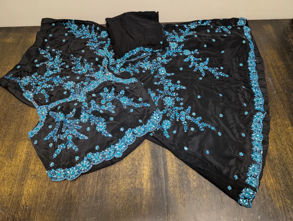Stunning Black & Teal Beaded Lehenga Choli thumbnail