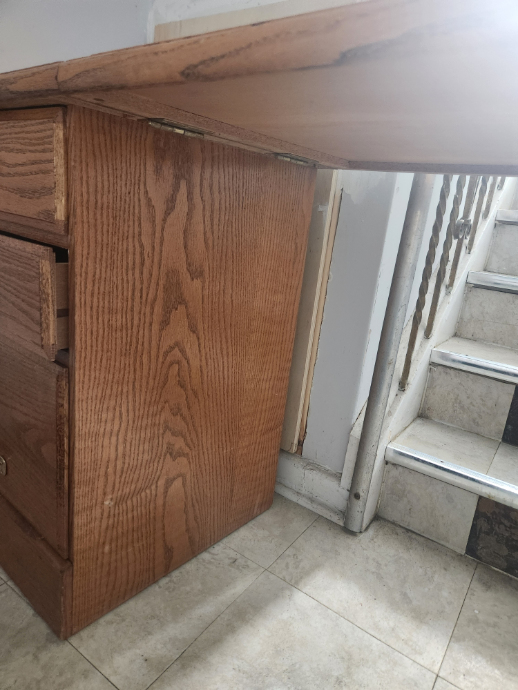 Oak Drop-Leaf Desk with Three Drawers - photo 5