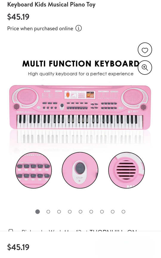 Pink 61-Key Electronic Keyboard Piano for Kids - photo 2