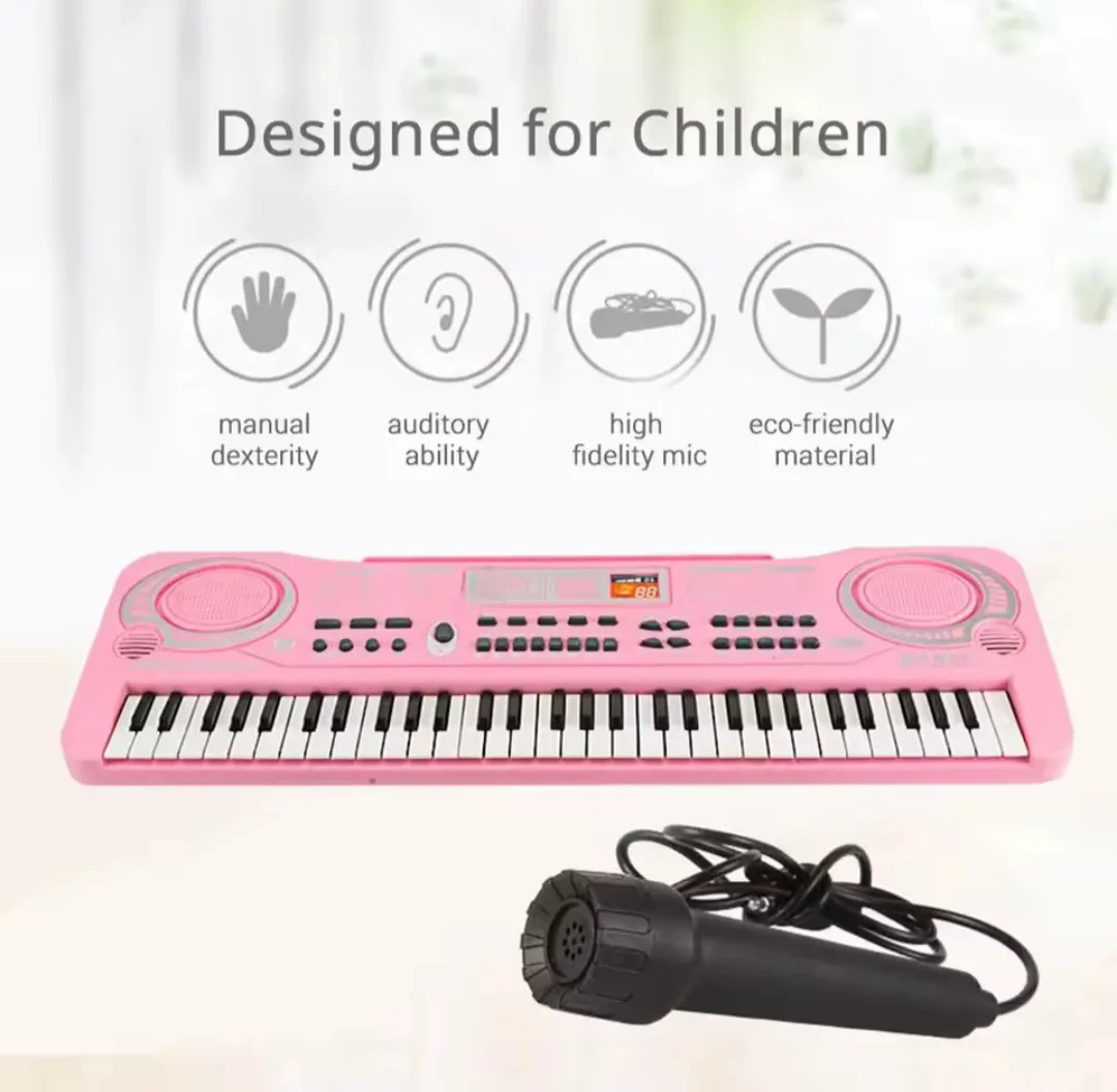 Pink 61-Key Electronic Keyboard Piano for Kids image indicator(5)