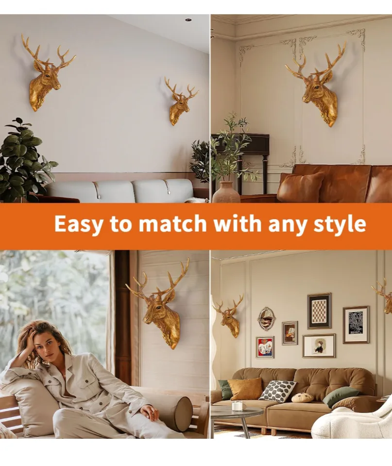 Gold Deer Head Wall Decor image indicator(4)