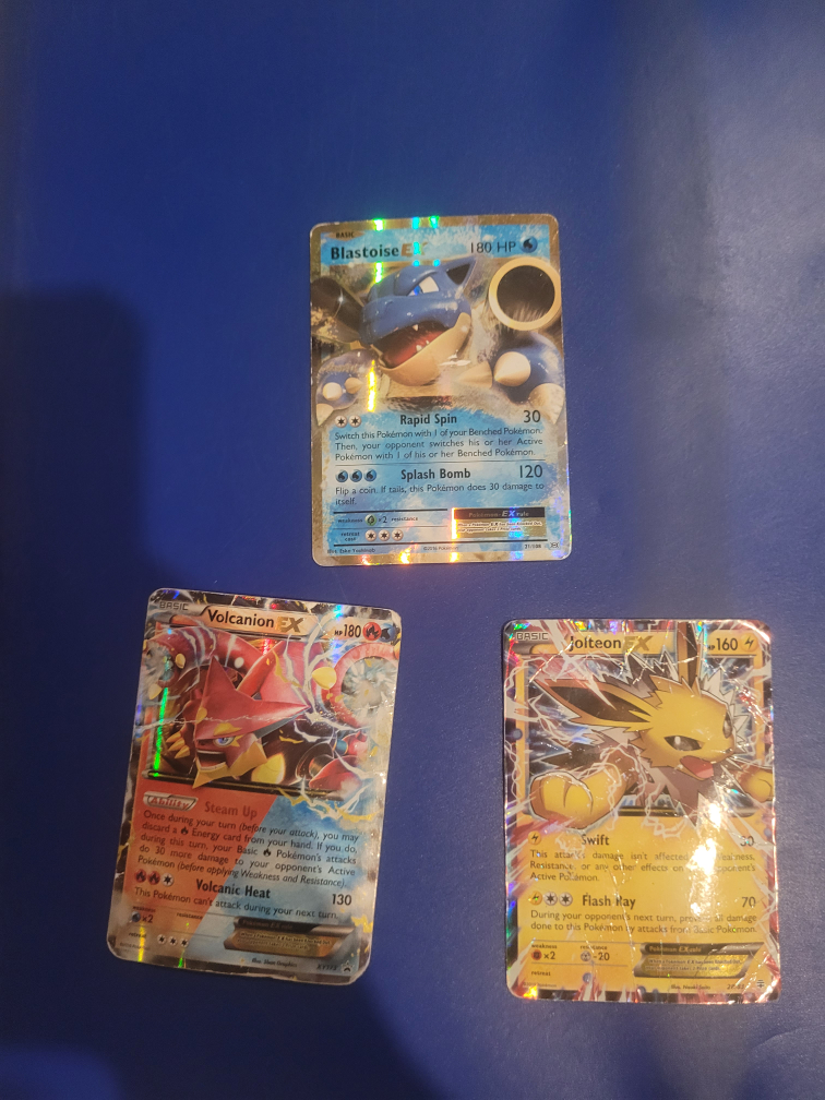 Pokemon Cards - Jolteon, Blastoise EX, Volcanion EX
