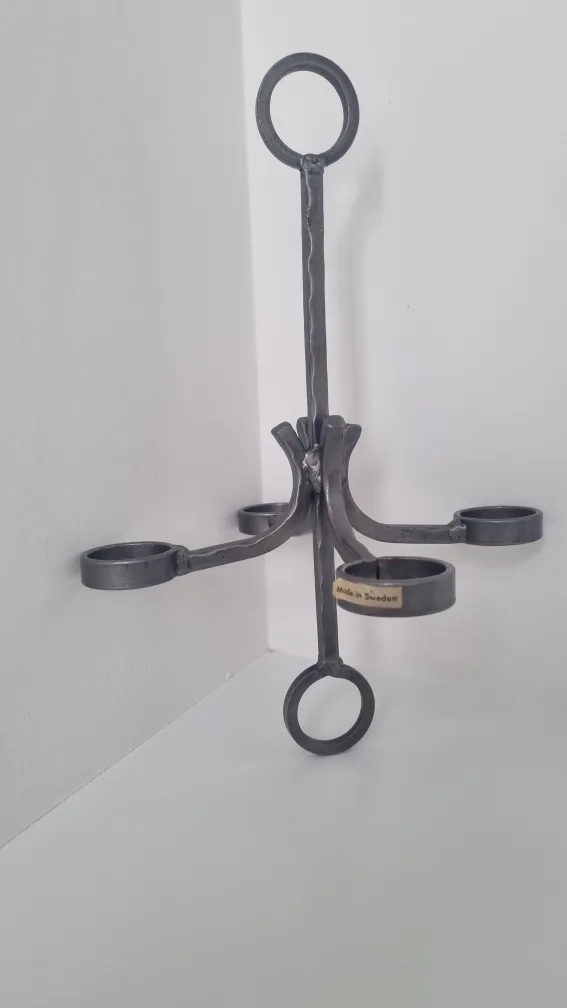 Swedish Candle Holder, Hand-Forged Metal, Made in Sweden image indicator(2)