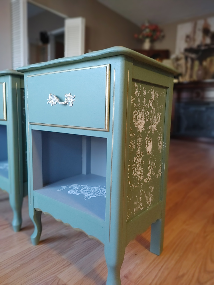Pair of Upcycled Floral Nightstands - photo 5
