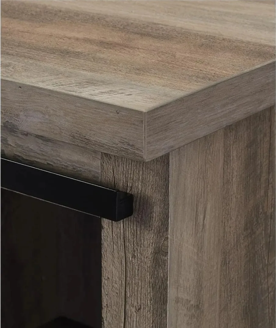 BRAND NEW Grey Wash Farmhouse Sliding Barn Door Cabinet image indicator(5)