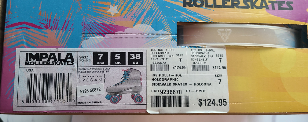 NEW in box - Impala Roller Skates - Holographic Size 7 - photo 5