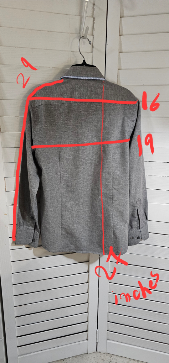 Men's Dudalina Sport Slim Fit Grey Long Sleeve Button-Down Shirt - photo 3