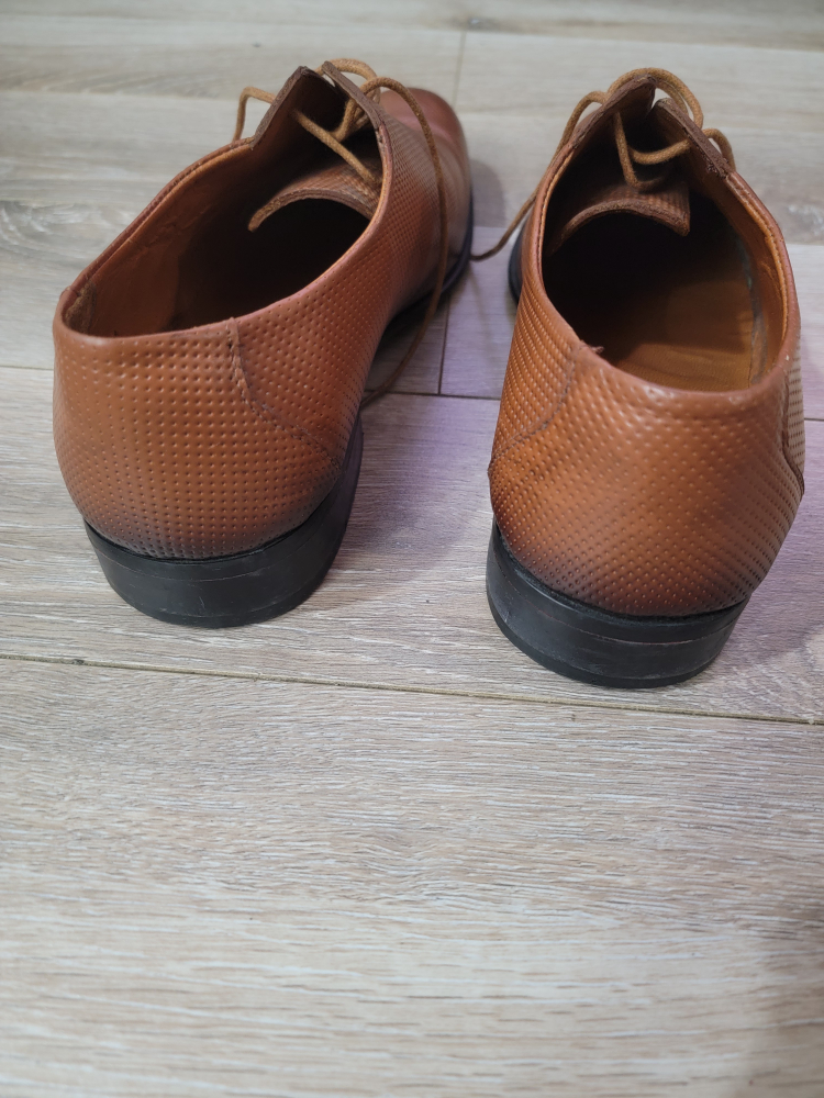 Men's Brown Leather Oxford Shoes - photo 3
