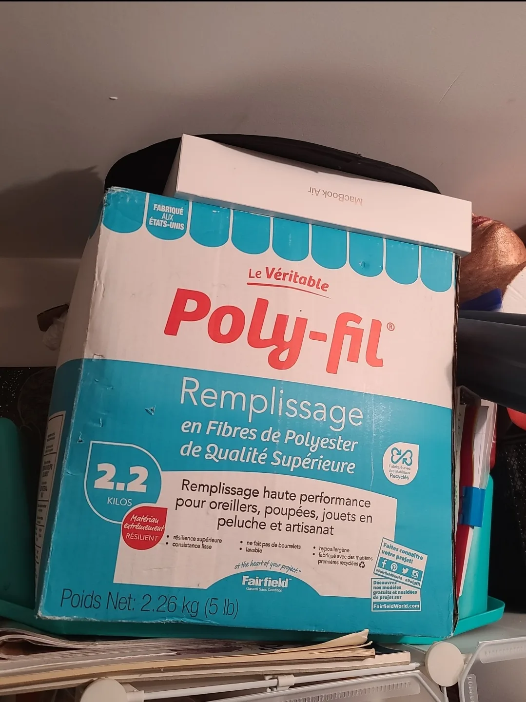 Unopened 5lb box of Poly-fil Premium Polyester Fiber Fill image indicator(2)