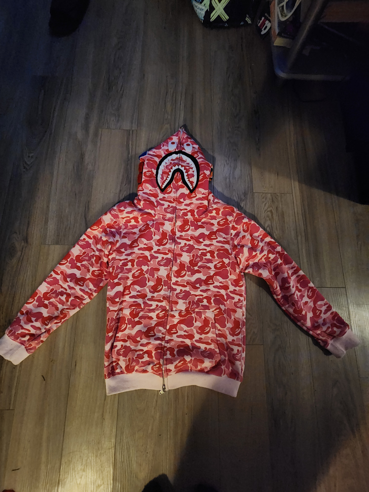A Bathing Ape Pink Camo Shark Hoodie