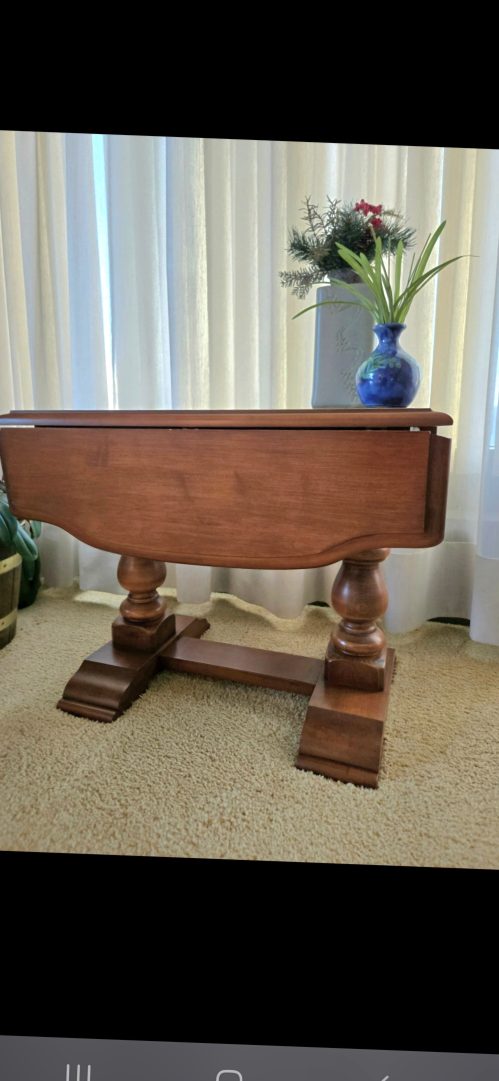 Vintage Teak Wood Drop-Leaf Table