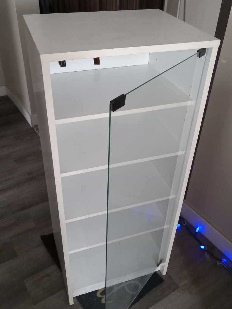 White Display Cabinet with Glass Door