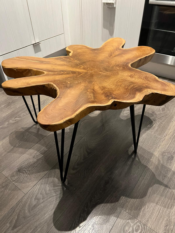 Unique Live Edge Coffee Table with Black Hairpin Legs - photo 2