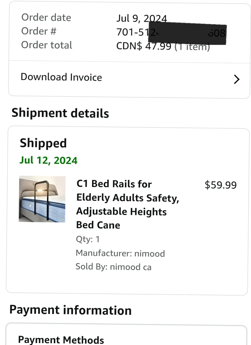 Nimood Bed Rail - Adjustable Height for Elderly Adults image indicator(5)