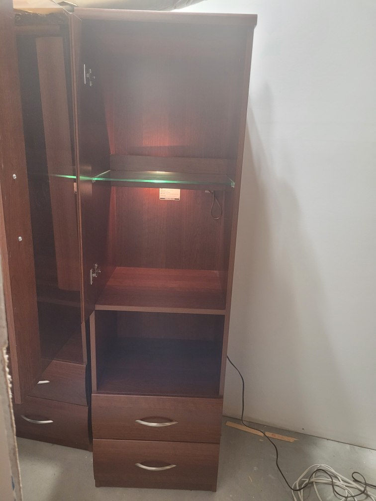 2 -Wood Cabinets with Glass Doors - photo 3