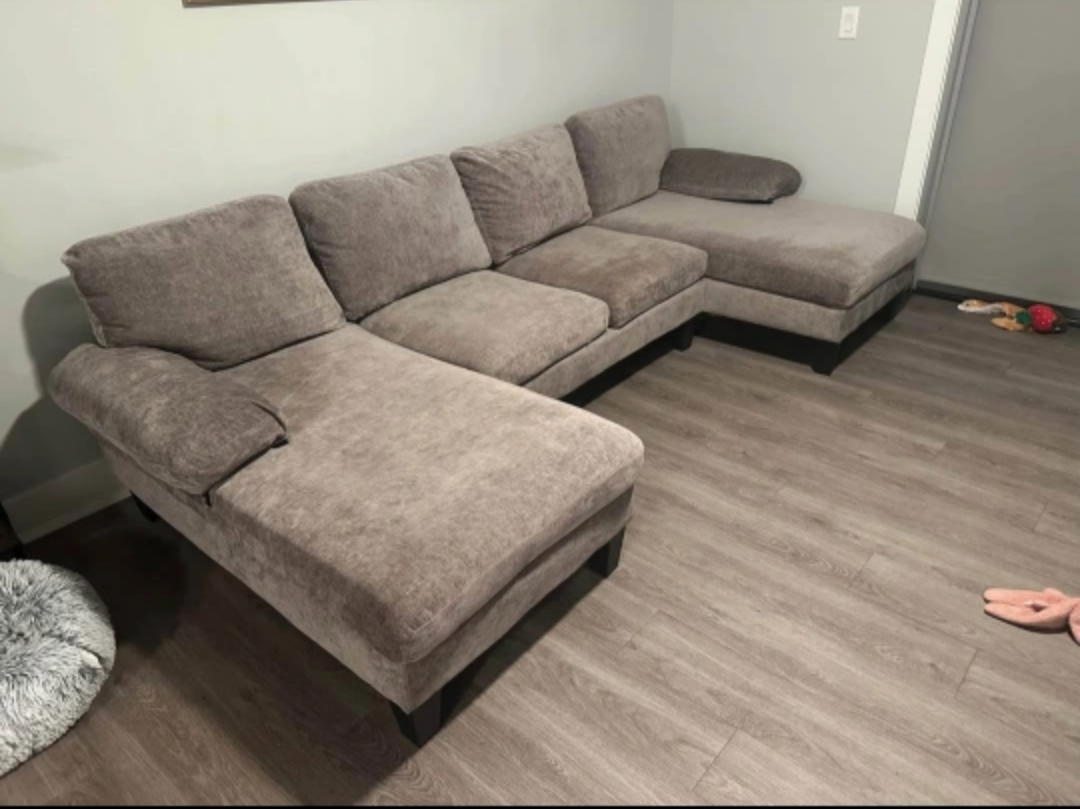 Gray L-Shaped Sectional Sofa - photo 2