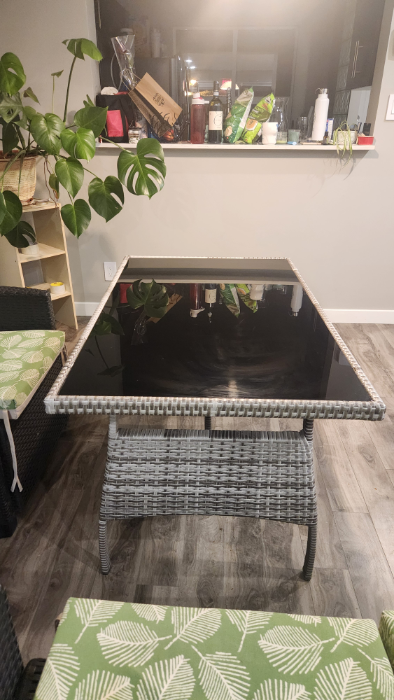 Outdoor Patio Table with Glass Top - photo 2