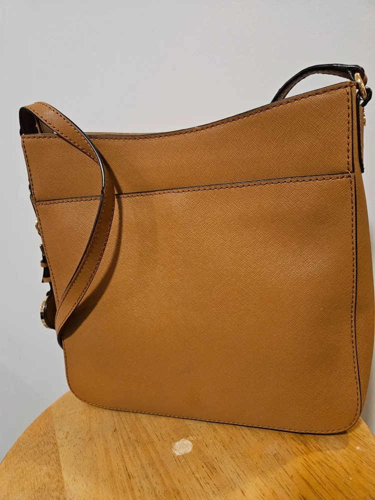NEw Michael Kors Tan Leather Crossbody Bag image indicator(4)