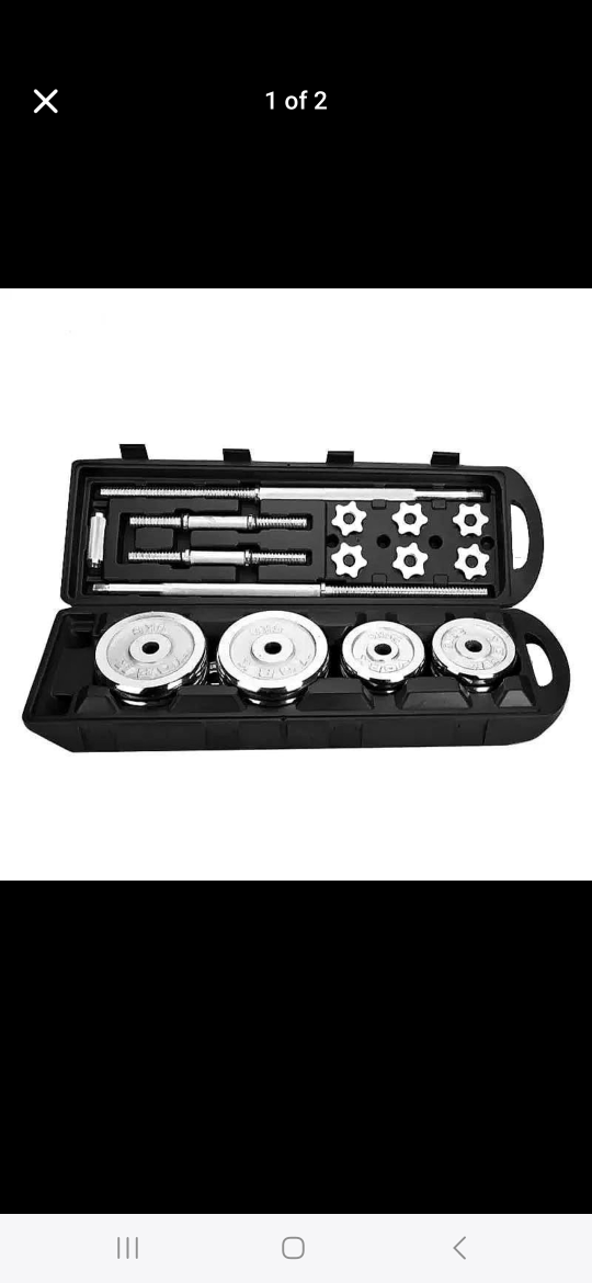 50kg Chrome Barbell and Dumbbell Set with Weight Bench - photo 4