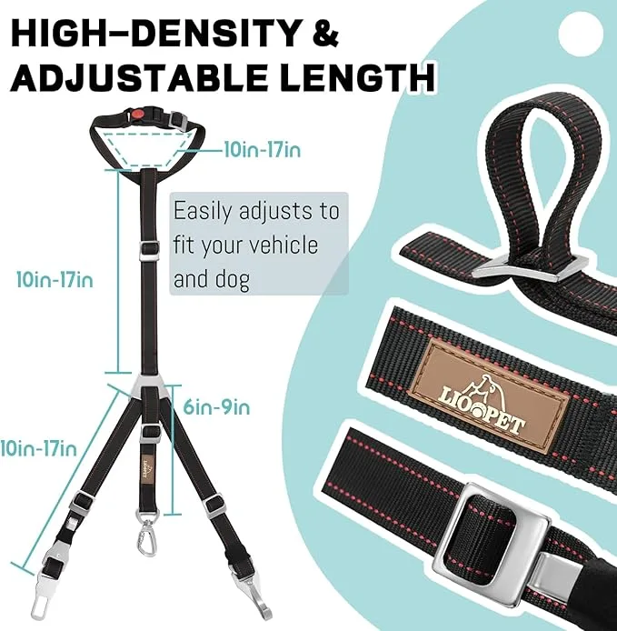 LIOPET Adjustable Dog Car Seat Belt image indicator(2)
