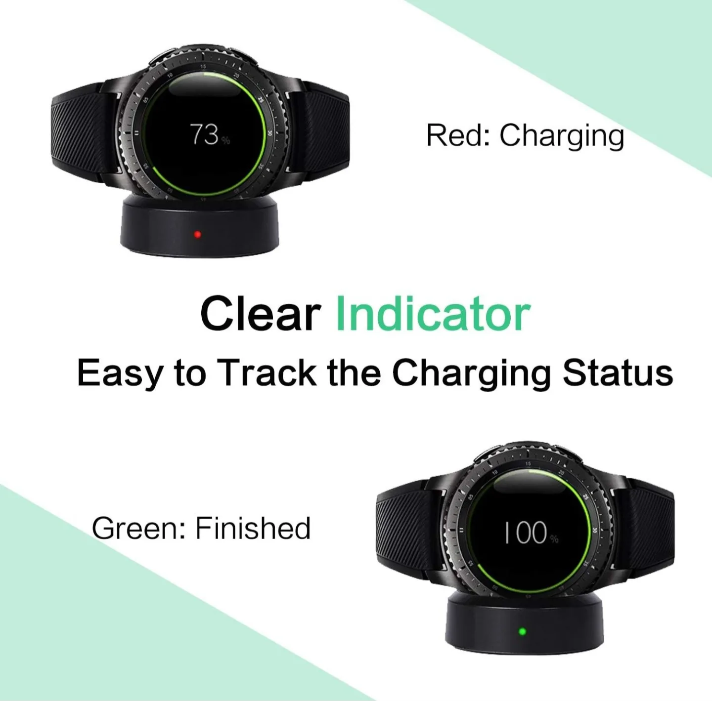 BNEW Samsung Galaxy Watch Gear  S2/S3/S4 Magnetic Charger Stand image indicator(4)