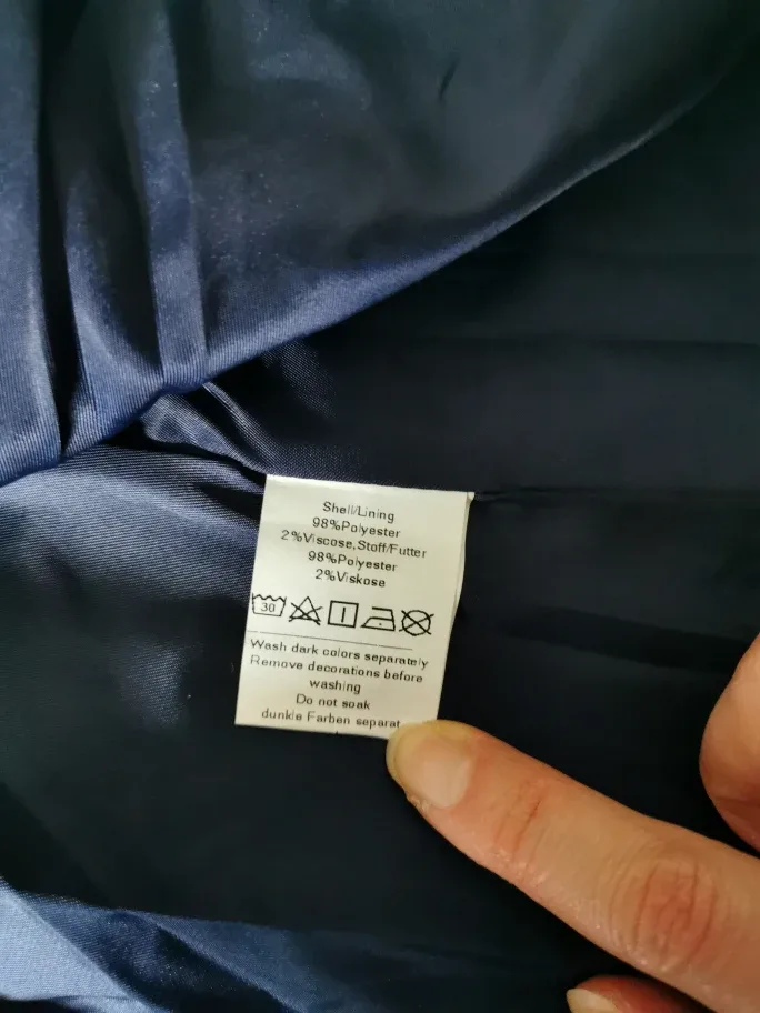 Grace Karin Navy Blue Double-Breasted Peacoat - Size Medium image indicator(5)