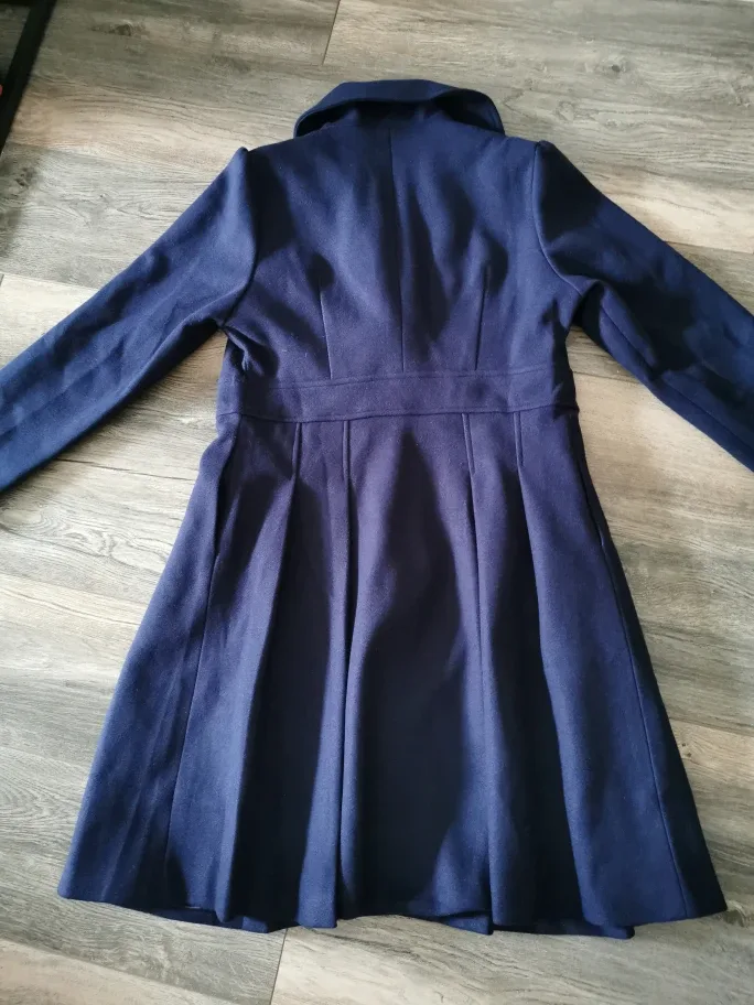 Grace Karin Navy Blue Double-Breasted Peacoat - Size Medium image indicator(6)