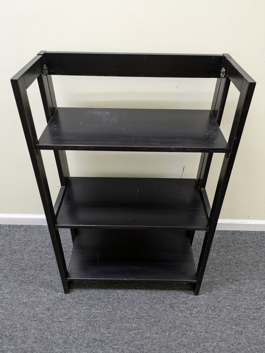 Pier 1 Imports Black Wooden Folding Bookcase 3 level
