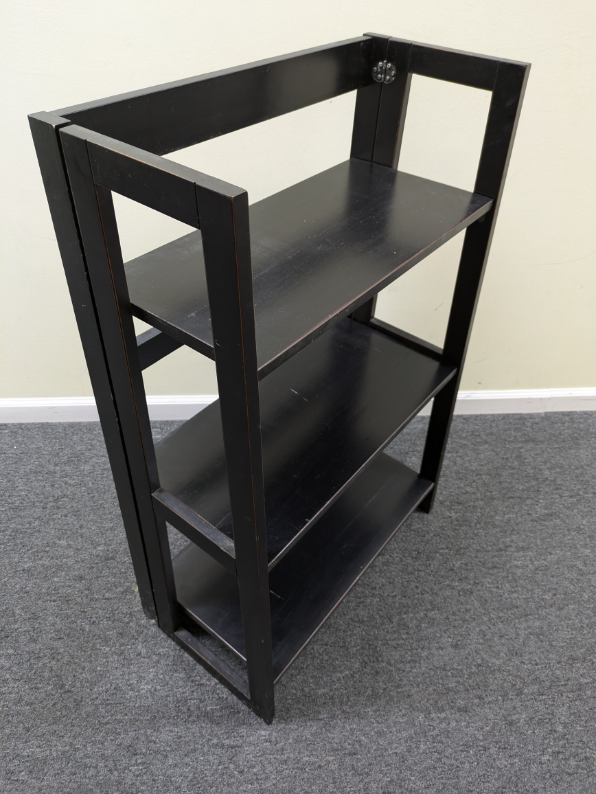 Pier 1 Imports Black Wooden Folding Bookcase 3 level - photo 2