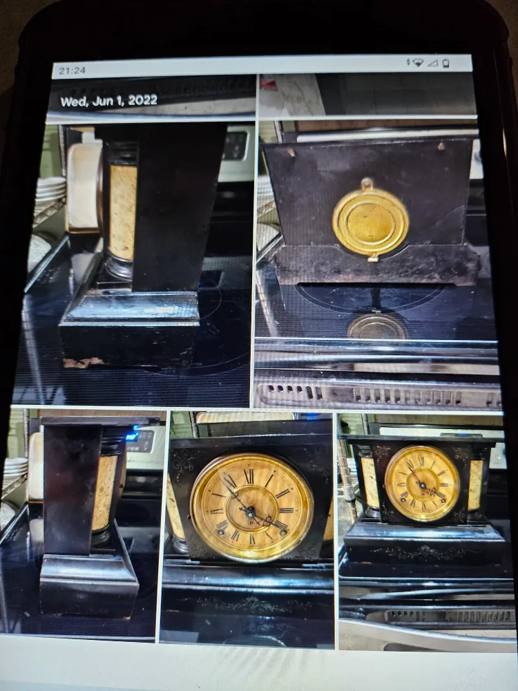 F.Kroeber Clock Co.Helvetia Antique Mantle Clock image indicator(2)