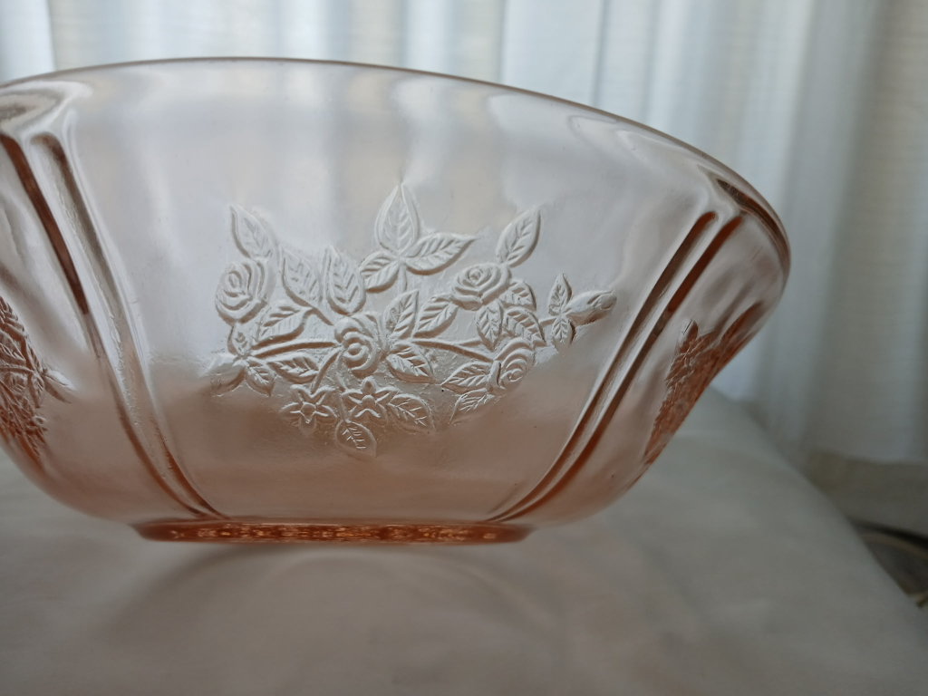 Vintage Pink Depression Glass Bowl