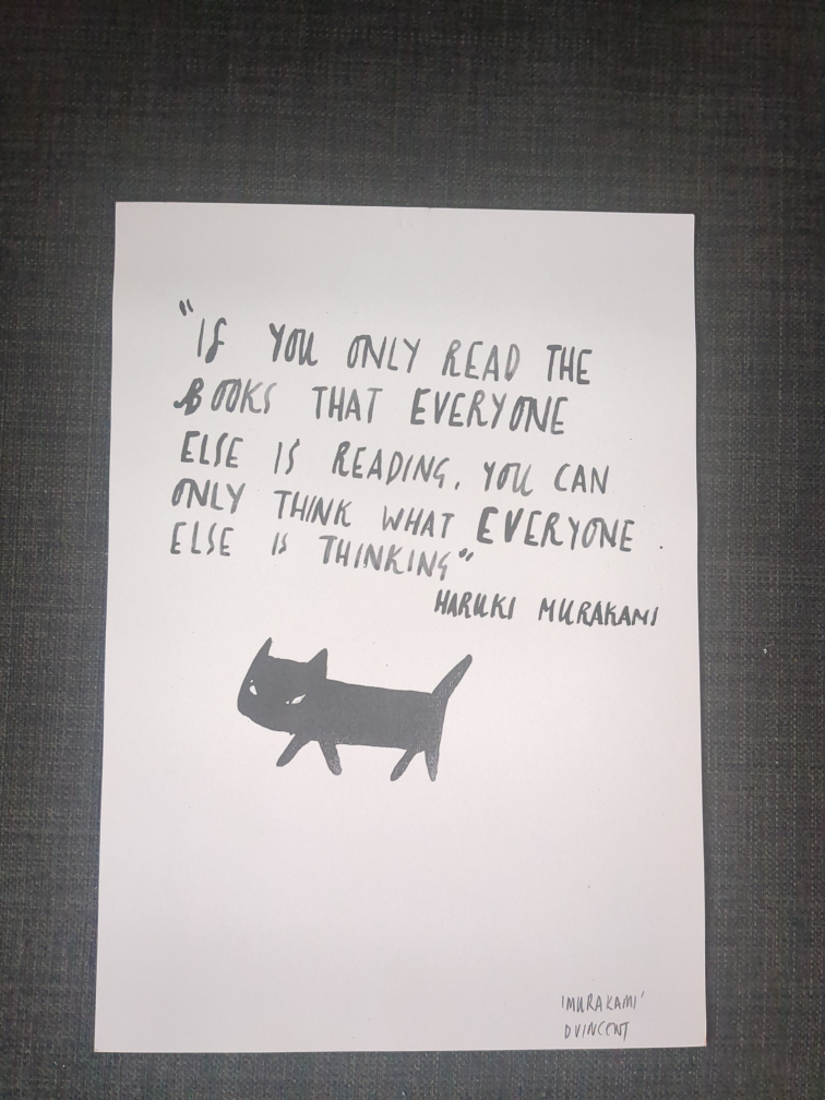 Art Print with Haruki Murakami Quote
