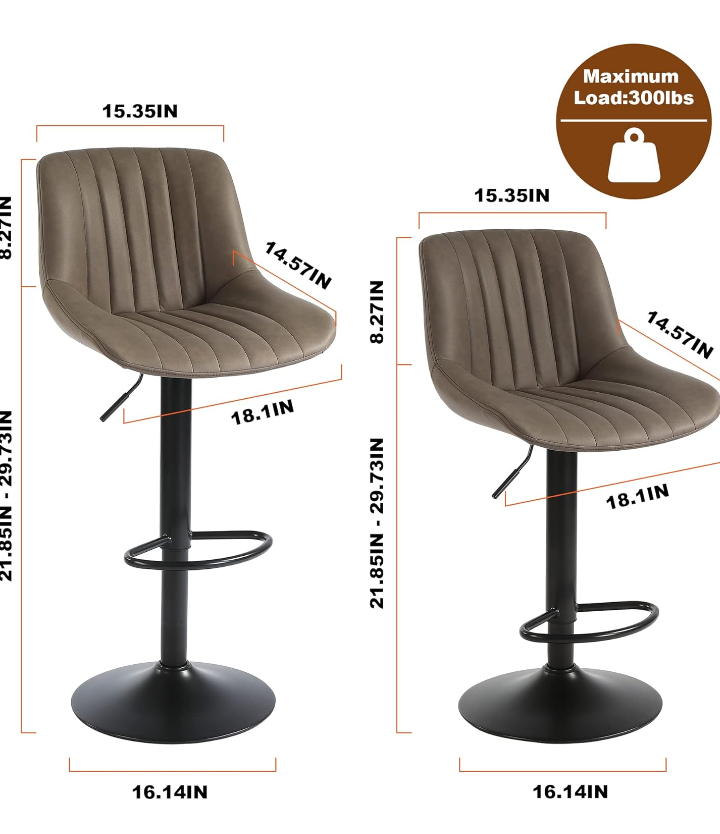 Set of 2 Youhauchair Adjustable Bar Stools - photo 4