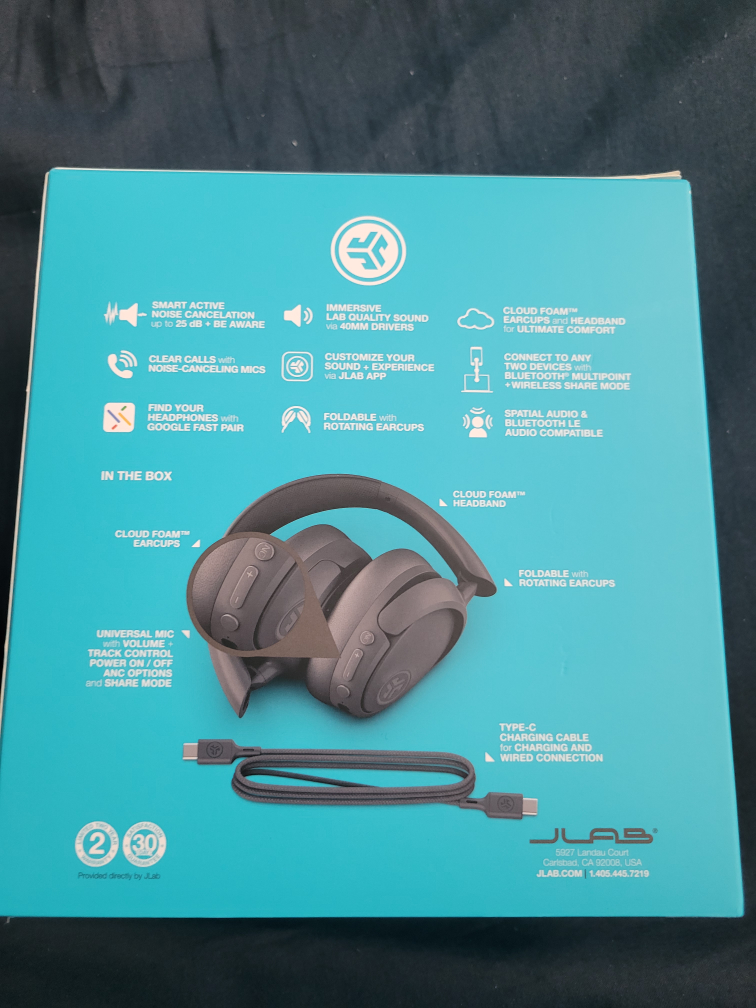 JLab JBuds Lux ANC Wireless Over-Ear Headphones - Graphite - photo 2